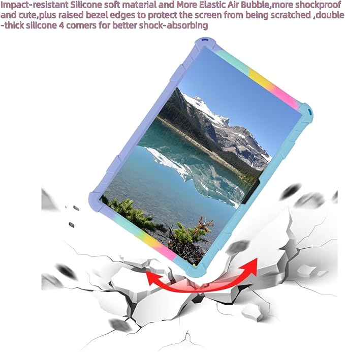 Silicone Tablet Case 360 Rotating Stand/Handle and Shoulder Strap Stylus Pen Soft Cover Compatible with COLORROOM/TUOHAITIME/JIKOCXN/WXUNJA C5 11 inch Lightblue
