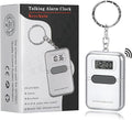 Lenporl Talking Clock for The Blind and Visually Impaired - Easy-Use Talking Alarm Clock for Blind Elderly with Voice Announcement, LCD Display, Keychain & Portable Design
