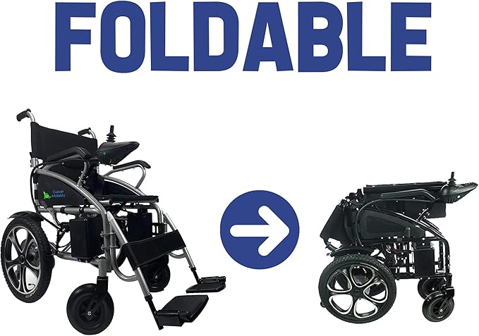 Artemis All Terrain Electric Wheelchair Heavy Duty, Foldable Electric Wheelchairs for Adults, Power Wheelchairs for Seniors (Black)
