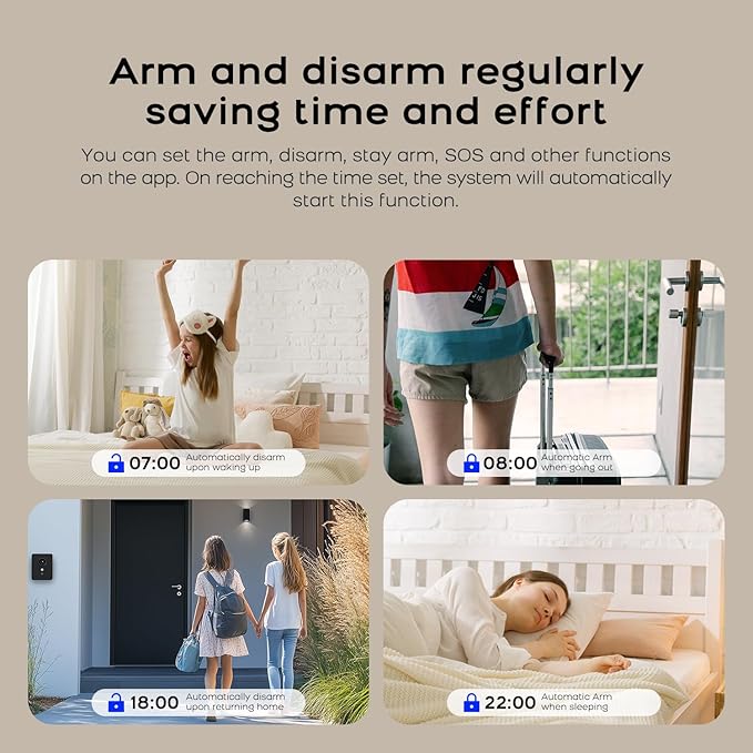 PGST Home Security Systems with LCD Touch Screen,Wireless Burglar Alarm System,Loud Siren,Door and Motion Sensors,4G/Tuya App Remote Control,Compatible with Alexa/Google (10 PCS)