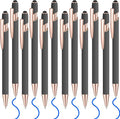 12 Pcs Blue Ink Ballpoint Pen with Stylus Tip, 2 in 1 Gift Pen for Touch Screens (Gray Rose Gold)