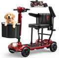 Easwe-Mobility Scooter for Adults & Seniors, Folding Portable Travel 4 Wheel Electric Scooter, All Terrain Power, Airline Approved (Dual Battery)