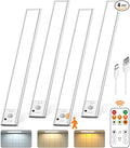 12" Under Cabinet Lights Wireless, Motion Sensor Light Indoor with Remote, LED Rechargeable Closet Light, 3 Color Temps, Dimmable, Magnetic, Under Counter Lights for Kitchen, Stairs, Pantry