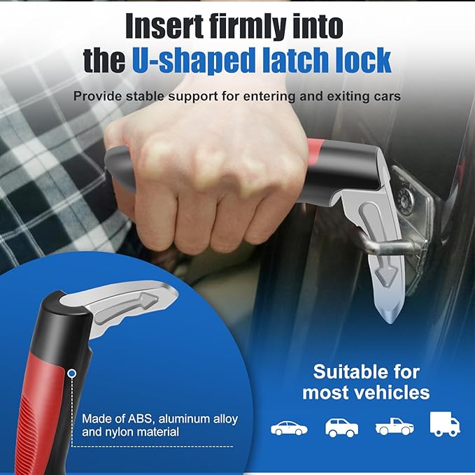 1/2/4 Pcs Car Handle Cane, Portable Car Door Latch Handle Assist, Car Handle Assist Holder for Elderly, Car Support Handle and Car Window Strap for Elderly Seniors Convenience Security (Style 05)