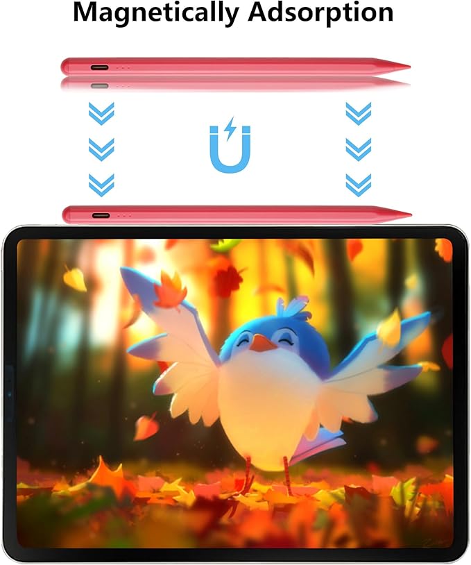 Stylus Pen for iPad A16 11th 10th 9th 8th 7th 6th Generation, iPad Pro 12.9 11 13 inch M4, iPad Air M3 M2 5th 4th 3rd Gen, iPad mini A17 Pro 7 6 5, Apple Pencil Pro 1st 2nd Gen Alternative Rose Pink