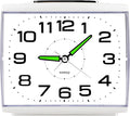 DTKID Large Alarm Clock for Bedside, Silent Non-Ticking Analog Clock with Night Light, Battery Powered, Gradually Increasing Alarm for Heavy Sleepers, Seniors