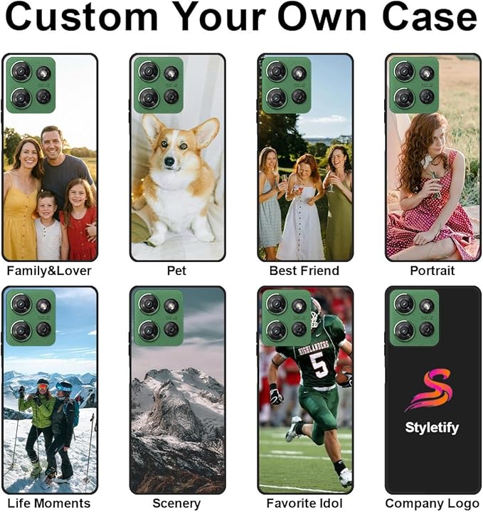 Custom Phone Case for Motorola Moto G Power 5G 2025, Design Your Personalized Photo Logo Name Phone Cover, Slim Soft TPU Lightweight Silicone Black Case, Customized Gift for Birthday Christmas