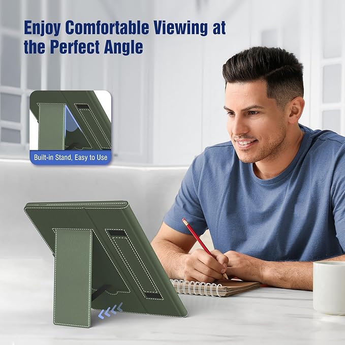 TiMOVO Universal Case for 10.1 Inch Android Tablet with Pen Loop, Lightweight Folding Stand Cover with Hand Strap for All 9.6"-11" Touchscreen Tablet, Laurel Green
