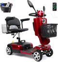 Wooken Powered Mobility Scooter, 4-Wheel Mobility Scooter for Adults, Seniors,264 lbs All Terrain Foldable Powered Mobility Scooter, Electric Powered Wheelchair Heavy Duty Mobility for Travel