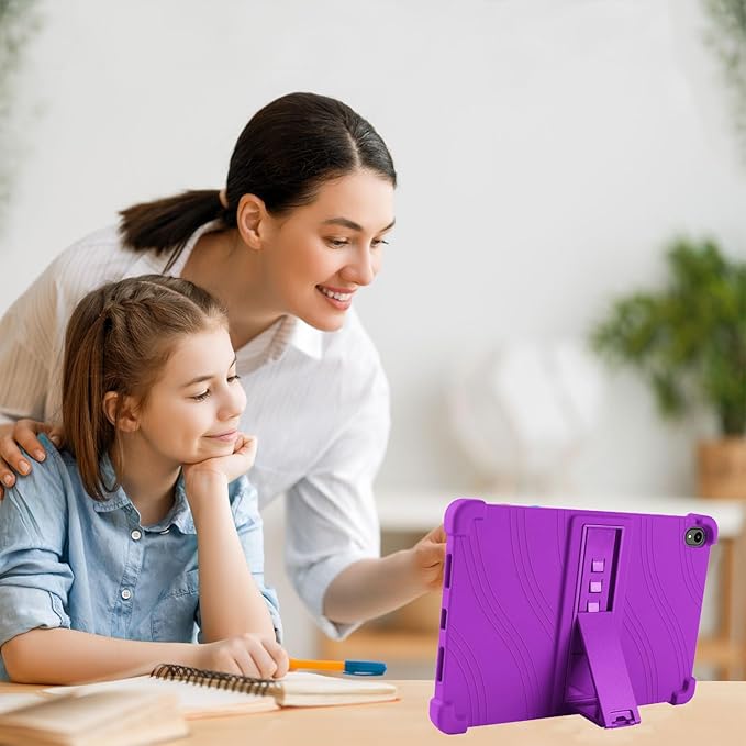 Case for onn. 11" Tablet Pro (2024 Model) - Soft Slim Lightweight Protective Silicone Stand Cover Case + 1 Random Color Stylus (Purple)