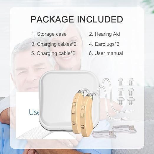 True Hearing Aids Not Amplifier, Digital Rechargeable Hearing Aids for Seniors With Noise Cancellation Hearing Aid,OTC