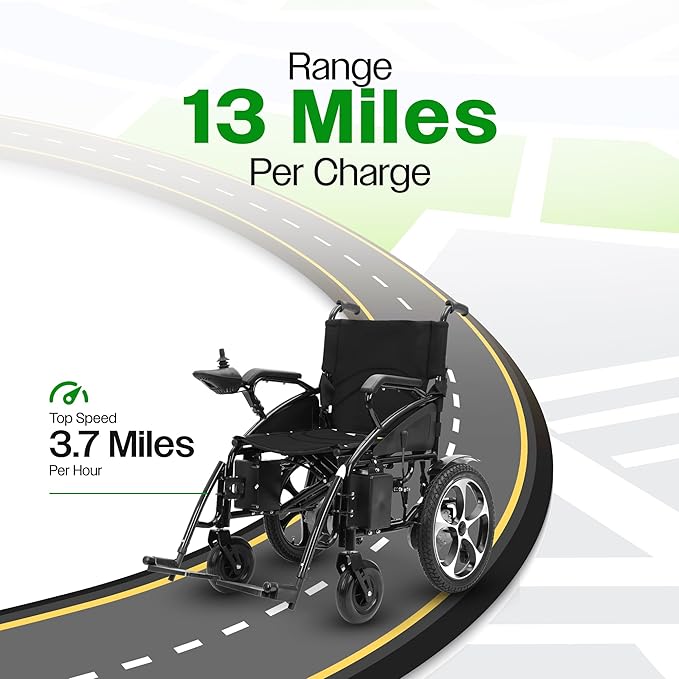 Culver Artemis All Terrain Electric Wheelchair Heavy Duty, Foldable Electric Wheelchairs for Adults, Power Wheelchairs for Seniors, Silla de Ruedas para Adultos Electrica — Black