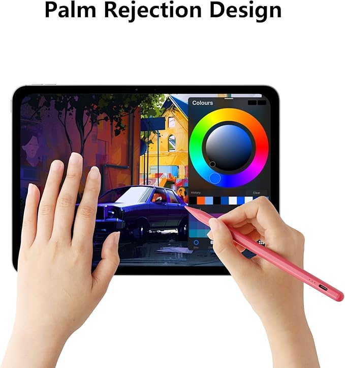 Stylus Pen for iPad A16 11th 10th 9th 8th 7th 6th Generation, iPad Pro 12.9 11 13 inch M4, iPad Air M3 M2 5th 4th 3rd Gen, iPad mini A17 Pro 7 6 5, Apple Pencil Pro 1st 2nd Gen Alternative Rose Pink