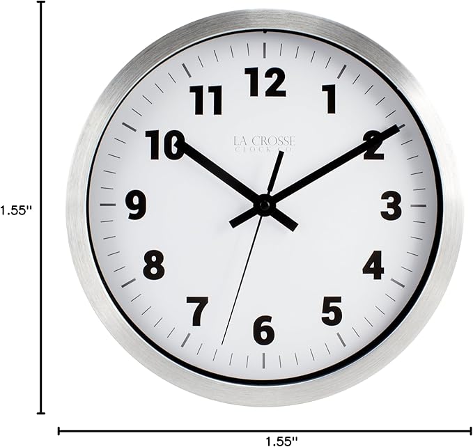 La Crosse Clock 404-2626 10-in. Nash Analog Quartz Wall Clock