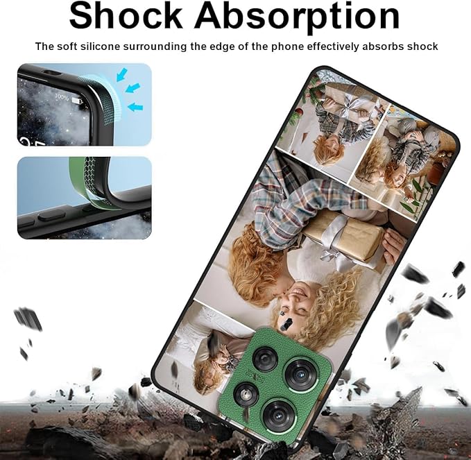 Custom Photo Case for Motorola Moto G Power 5G 2026, Create Your Own Picture Collage Phone Case, Soft Drop Protection, Personalized Anti-Scratch TPU Soft Cover, Gifts for Family Friends, Black