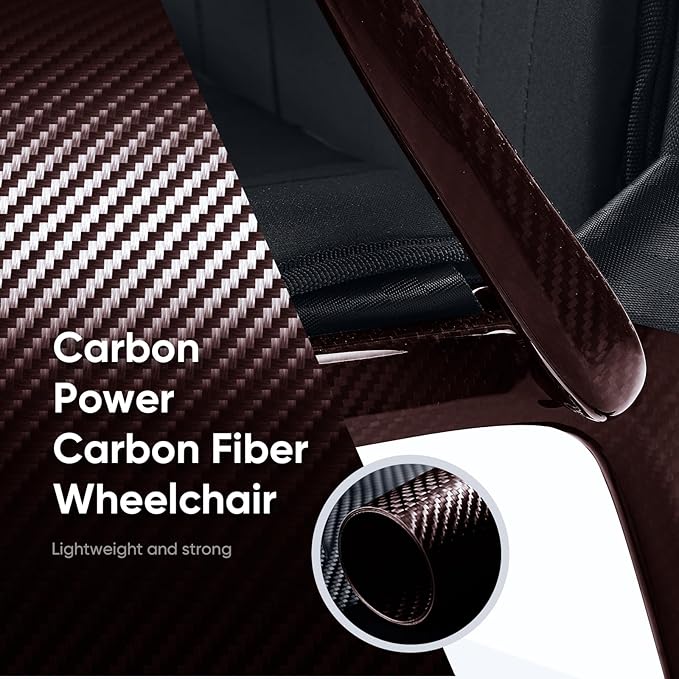 22 lbs Lightweight Carbon Fiber Electric Wheelchair with Remote Control, Foldable Motorized Wheelchair for Adults, Airline Approved for Travel, Red