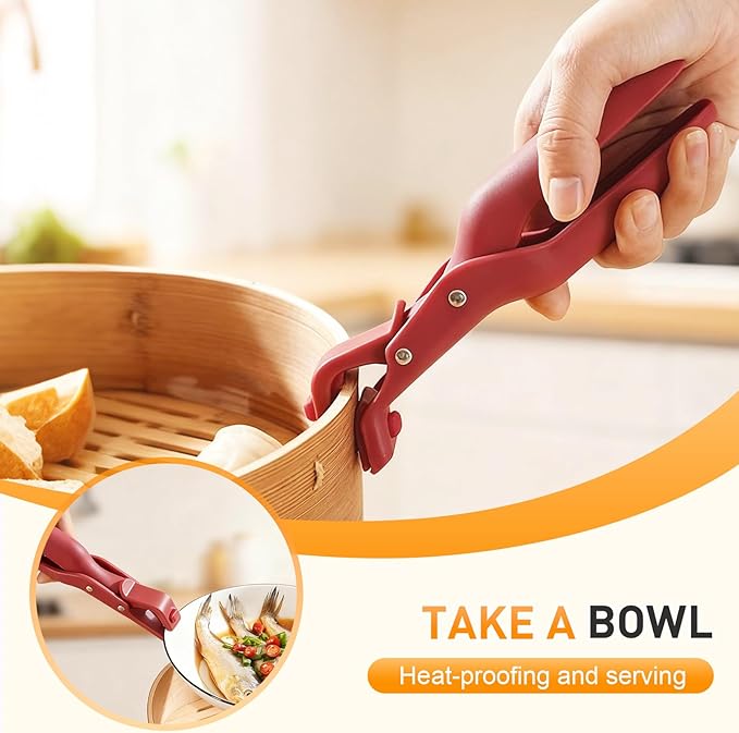 3 Pcs Hot Plate Grippers, 2026 Upgraded Multi Purpose Hot Plate Gripper, Anti-Scald Bowl Dish Holder Tong Clip for Kitchen Cooking (3 Colors)