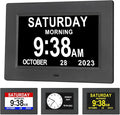 Aowasi Digital Calendar Clock, 12 Custom Alarm Options, Calendar Clock with Day and Date Display 7-Inch Large Display, Digital Clock for Seniors Dementia Alzheimer Memory Loss Vision Impaired Elderly
