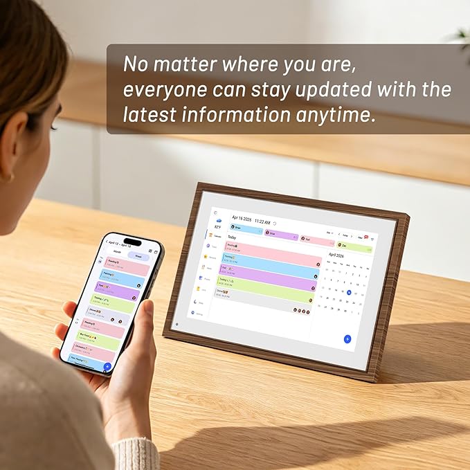 10.1 Inch Digital Calendar - Touchscreen Chore Chart & Family Planner, HD Interactive Display for Wall/Desk, To-Do List & Meal Planner, Digital Picture Frame Gift for Women, Moms, Office & Home