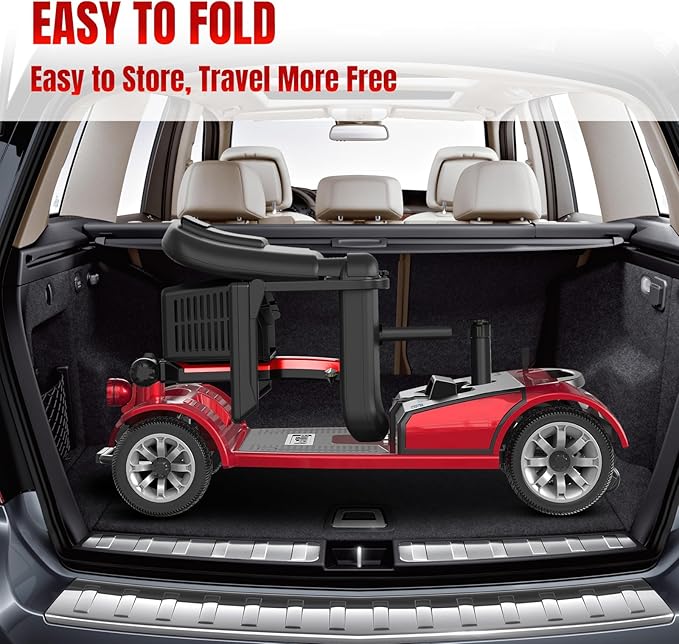 Movcan S-01 4-Wheel Heavy Duty Mobility Scooter for Seniors & Adults, 419lbs Weight Capacity, 360° Swivel Seat, USB Charging,Turn Signals, Safety & Large Storage for Shopping, Park & Daily Outdoor Use