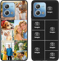 Custom Personalized Case for Motorola Moto G Stylus 2023 6.5", Customized Multiple Photos Collage Text Phone Cover, Full Body Shockproof Soft Silicone Case, Anti-Scratch, Wireless Charging, Black