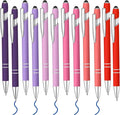 12 Pcs Blue Ink Ballpoint Pen with Stylus Tip, 1.0 mm Metal Pen Stylus Pen for Touch Screens, 2 in 1 Thank You Pen Gift for Friends, Colleagues, Coworker, Office, Family(Multi Pink)