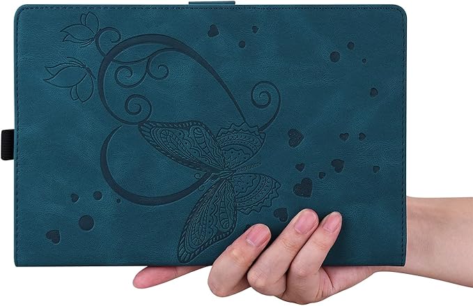 Dteck for iPad mini (A17 Pro/A15) 7/6th Generation Case 2024/2021 Release (8.3"), PU Leather Protective Case with Auto Sleep Wake & Stand Function/Card Slots, Lightweight Cute Case, Butterfly Blue