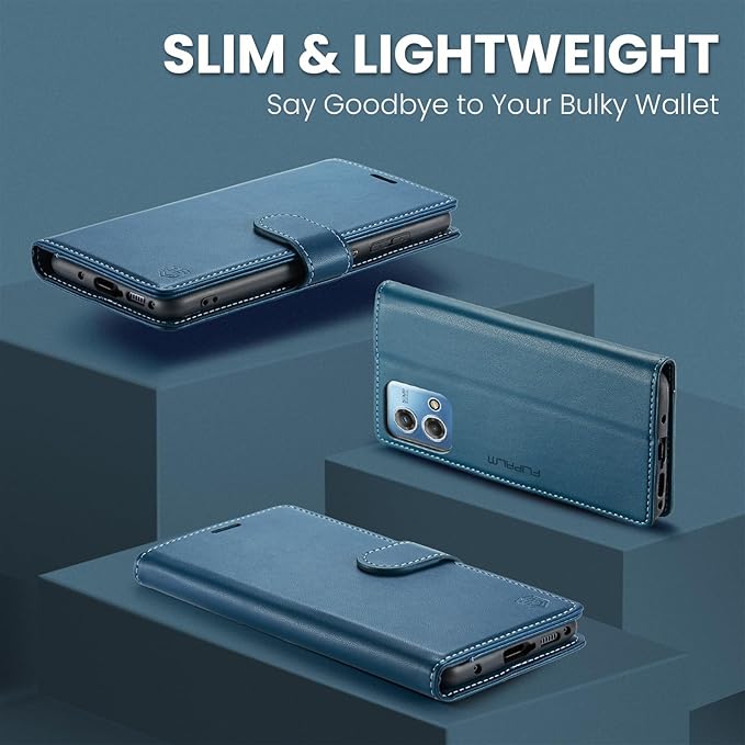 FLIPALM Wallet Case for Moto G Stylus 5G 2024, RFID Blocking Credit Card Holder, PU Leather Folio Flip Kickstand Protective Shockproof Cover for Motorola Moto G Stylus 5G 2024 (Blue)