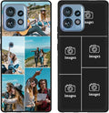 Customized Photo Case for Motorola Moto Edge Plus/Edge+ 2023 6.67 inch, Personalized Collage Design Phone Cover, Custom Picture Black Silicone Soft Slim Rubber Case, Gift for Couple Lover Bestie