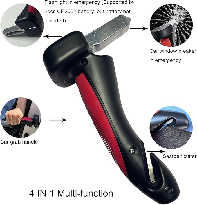 2PCS 4 in 1 Car Door Handle & 2PCS Hand Grab Straps for Elderly, Door Assist Handles Vehicle Support Handles, Multifunction Car Grab Handle, Car Door Latch Handle for Seniors