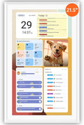 Apolosign 21.5-inch Digital Calendar : Dual Mode Smart Wall Planner, No Subscription, Install Apps, Sync Calendars, Electronic Touchscreen Interactive Display for Family Schedules, Chore Chart (White)