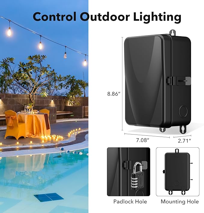 BN-LINK Pool Timer, Outdoor Mechanical Timer Switch for Water Heater, Pool Pump, Metal Casing, Heavy Duty 40A 120-277 VAC 2HP