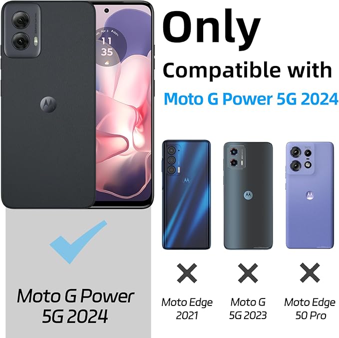 for Motorola G Power 5G 2024 Clear Phone Case, Lightweight Transparent TPU, Colorful Dragonfly Shockproof Four Corner Anti-Fall Case 6.7" for Moto G Power 5G, Screen Protector Film