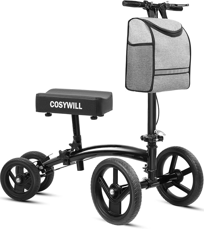 COSYWILL Steerable Knee Scooter,Economy Knee Walker,Black
