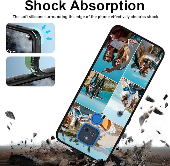 Customized Photo Case for Motorola Moto G Play 2021 6.5 inch, Personalized Collage Design Phone Cover, Custom Picture Black Silicone Soft Slim Rubber Case, Gift for Couple Lover Bestie