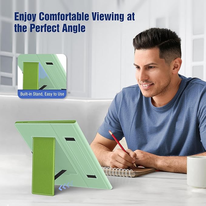 TiMOVO Universal Case for 10.1 Inch Android Tablet with Pen Loop, Lightweight Folding Stand Cover with Hand Strap for All 9.6"-11" Touchscreen Tablet, Green