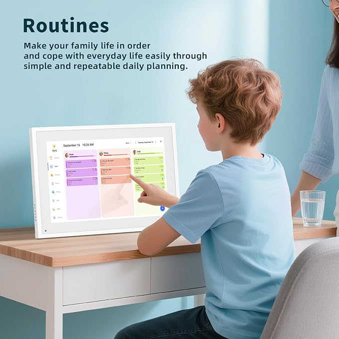 Canupdog 10.1 inch Digital Calendar & Chore Chart, Smart Touchscreen Interactive Display for Family Schedules, Easy to Organizing and Planning for Home and Office