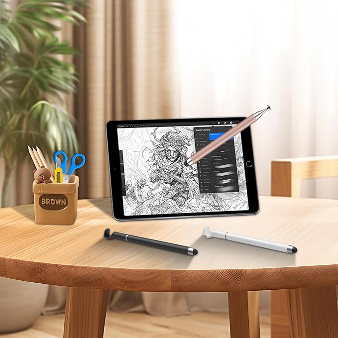 3 in 1 Stylus Pen for Touchscreen,iPad,iPhone,Stylus Pen with Pen Cap,High Precision & Sensitivity, Compatible for iPad/Android Tablets, Laptop and Touchscreens(Black/White/Rose Gold)