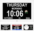 Digital Alarm Clock, Multiple Alarm Functions, Clock with Date and Day, Digital Alarm and Electronic Calendar for Seniors (White, 7 inch) (10-inch White)