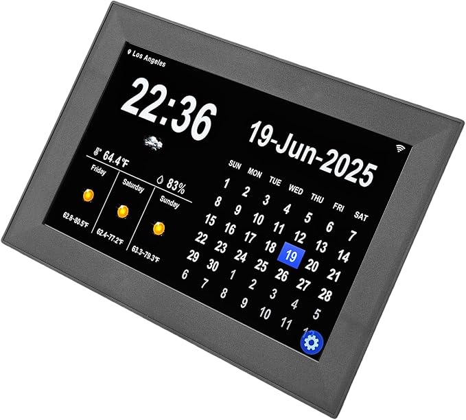 Focket Digital Clock with Date and Day, 10.1 Inch Large Display Touchscreen Calendar Clock 64 Alarms 64 Reminders, Dementia with Temperature Humidity for Elderly Seniors (US Plug)