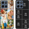 Custom Personalized Case for Motorola Moto G Play 2026 6.7 inch, Customized Multiple Photos Collage Text Phone Cover, Full Body Shockproof Soft Silicone Case, Anti-Scratch, Wireless Charging, Black