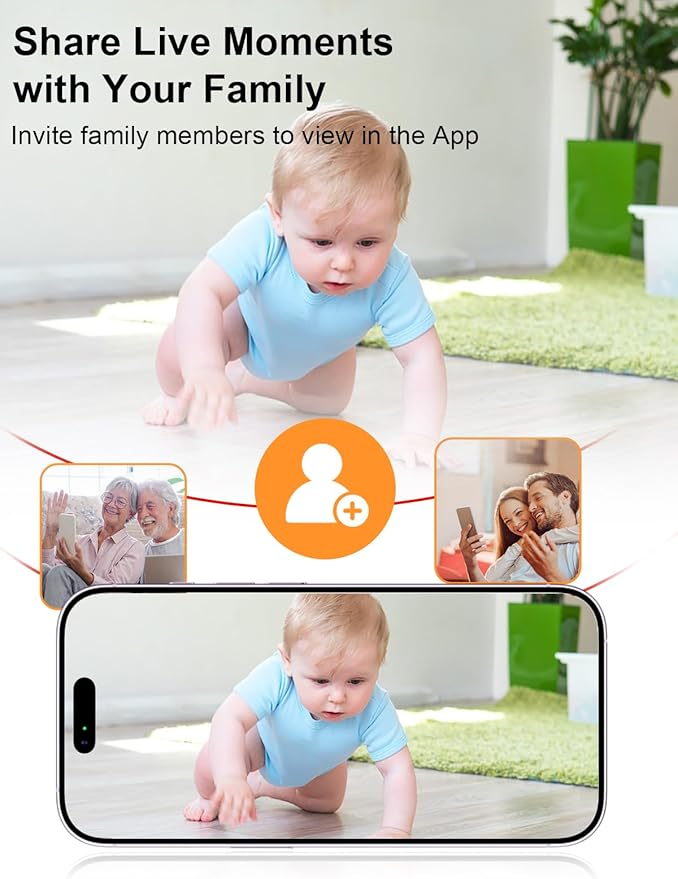 2-Camera Smart Baby Monitor with App and 5" Display, Dual Connectivity (No WiFi FHSS & WiFi), 1080P HD Remote Pan-Tilt-Zoom with Motion Tracking, 36H Battery, White Noise, Cry & Temp Alerts