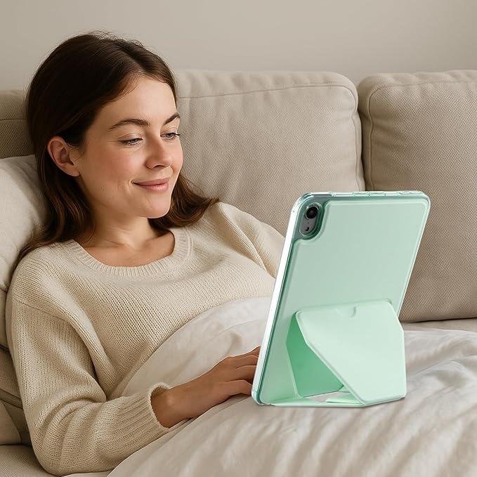 Dteck for iPad mini (A17 Pro), Mini 6 (6th Generation) 8.3" Slim Case with Kickstand/2 Screen Protector Films/Stylus, Ultra Thin Lightweight Solid Color PU Leather Protective Back Cover Shell, Green