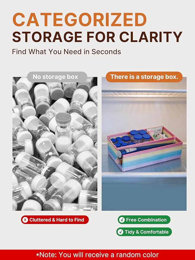 Insulin & Peptide Storage Case, Heavy Duty Peptide Case Suitable for Fridge and Freezer, Vial Holder for Peptides & Diabetic Supplies(Random Color)