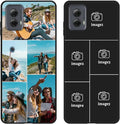 Customized Photo Case for Motorola Moto G Power 5G 2024 6.7 inch, Personalized Collage Design Phone Cover, Custom Picture Black Silicone Soft Slim Rubber Case, Gift for Couple Lover Bestie