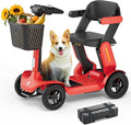 40 Miles Powered Folding Mobility Scooter S3, Two Detachable Battery Foldable Electric Scooter with AI Safety System for Seniors Adults, 300 lbs Load Capacity, 6 MPH Speed, All Terrain