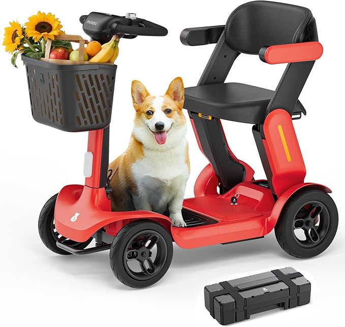40 Miles Powered Folding Mobility Scooter S3, Two Detachable Battery Foldable Electric Scooter with AI Safety System for Seniors Adults, 300 lbs Load Capacity, 6 MPH Speed, All Terrain