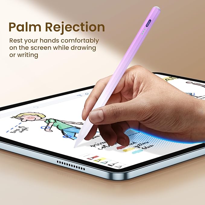 Hastraith Stylus Pen for iPad(2018-2026)-13 Mins Fast Charge with Tilt Sensitivity & Palm Rejection for iPad 11/10/9/8/7/6th Gen, Air 5/4/3/M4/M3/M2, Pro 13"/12.9"/11"/M4, Mini 7/6/5th,Gradient Purple