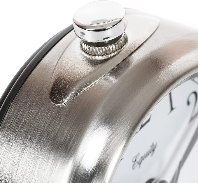 Equity 25655 Small Silver Metal Alarm Clock