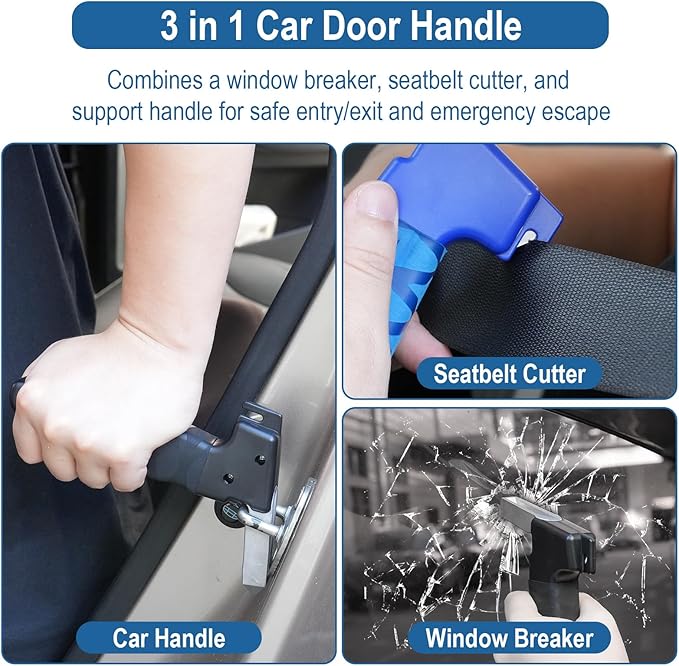 2 Pack Car Door Handle for Elderly,Portable Vehicle Support Car Cane,3 in 1 Car Handle Assist,Auto Cane Car Grab Handle to Get Out of Car for Seniors and Handicapped,Supports Up to 330 Pounds
